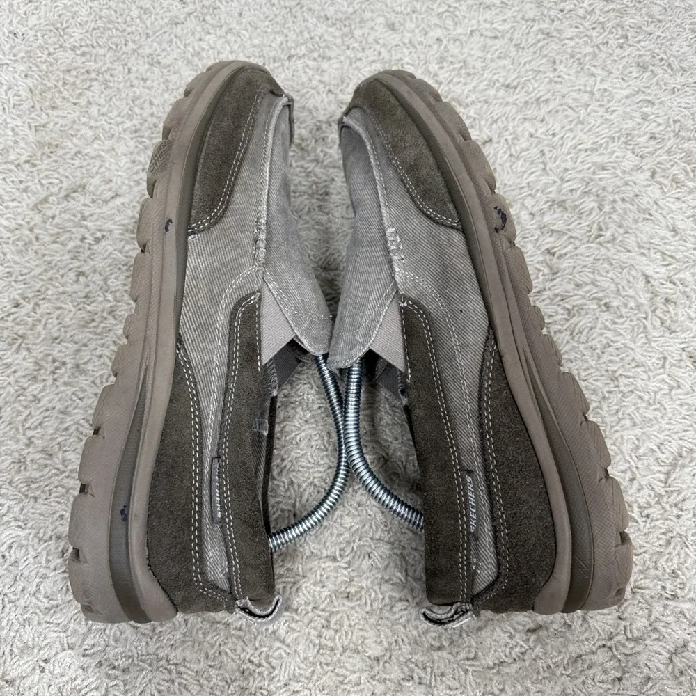 SKECHERS Relaxed Fit 63820 Taupe Memory Foam Slip On Shoes Loafers Mens 11.5‎